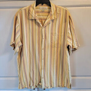 Tommy Bahama Striped Silk Button Up Shirt